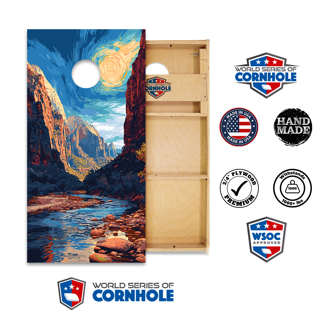 Cornhole Boards World Series of Cornhole Official 2' x 4' Professional Cornhole Board Runway 2402P - Zion National Park