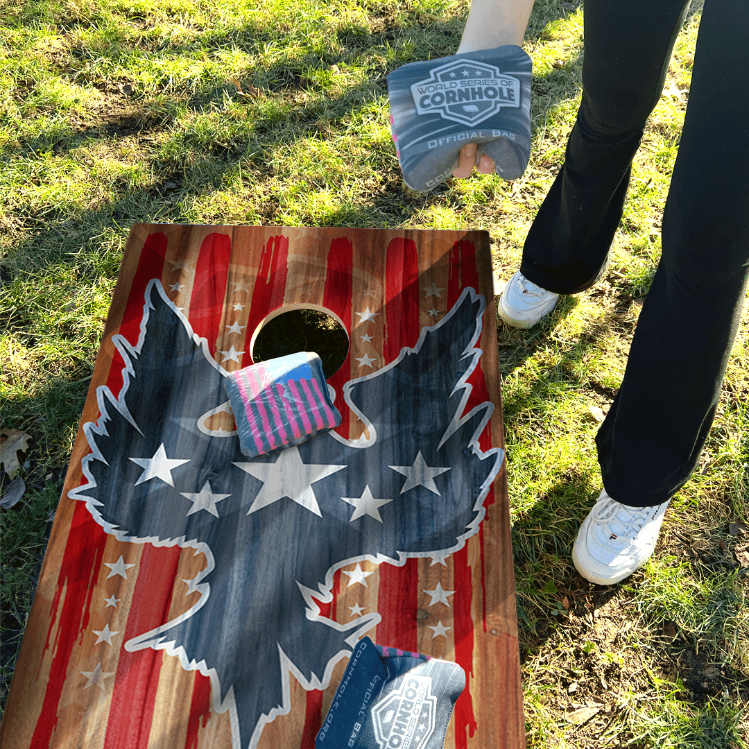 Cornhole Bags World Series of Cornhole Official 2' x 4' Professional Cornhole Board Runway 2402P - Stars and Stripes Eagle