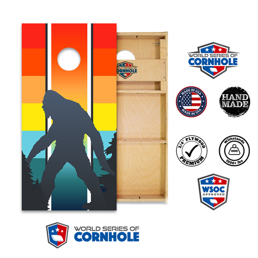 World Series of Cornhole Official 2' x 4' Professional Cornhole Board Runway 2402P - Retro Sasquatch