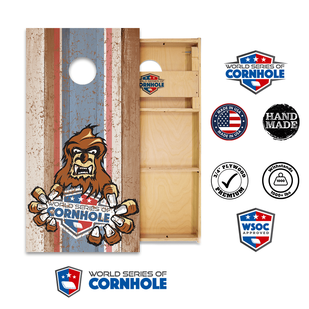Cornhole Bags World Series of Cornhole Official 2' x 4' Professional Cornhole Board Runway 2402P - Animated Sasquatch
