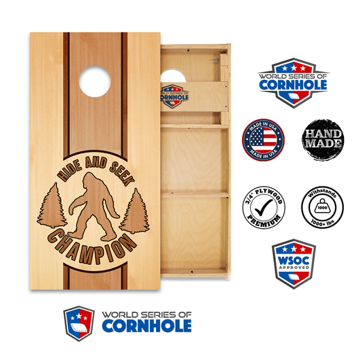 Cornhole Bags World Series of Cornhole Official 2' x 4' Professional Cornhole Board Runway 2402P - Hide and Seek Sasquatch