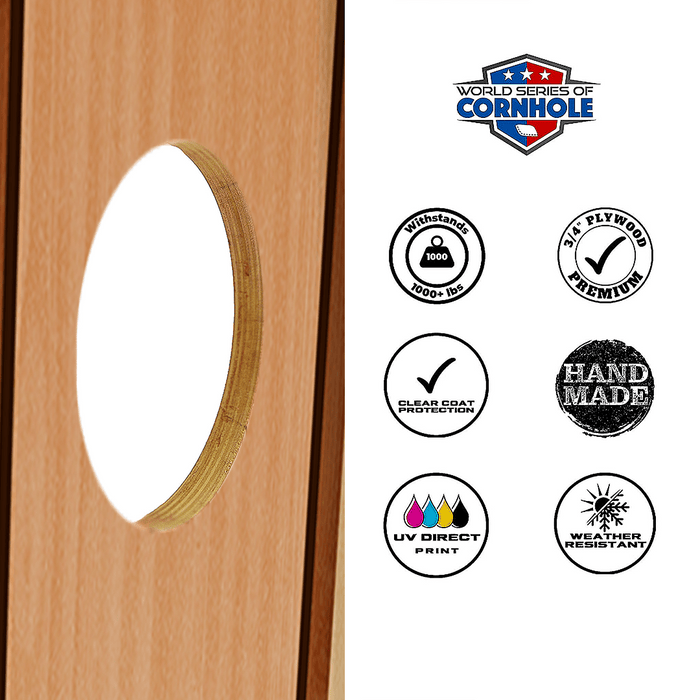 Professional 2x4 Boards - Runway World Series of Cornhole Official 2' x 4' Professional Cornhole Board Runway 2402P - Classic Striped Woody