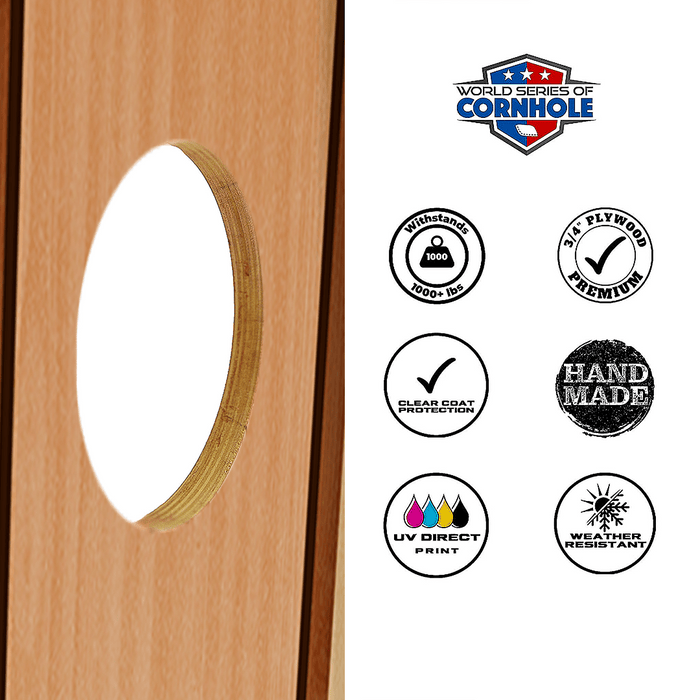 Professional 2x4 Boards - Runway World Series of Cornhole Official 2' x 4' Professional Cornhole Board Runway 2402P -  Retro USA Stripes
