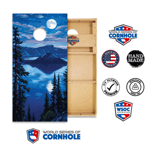 Cornhole Boards World Series of Cornhole Official 2' x 4' Professional Cornhole Board Runway 2402P - Crater Lake National Park