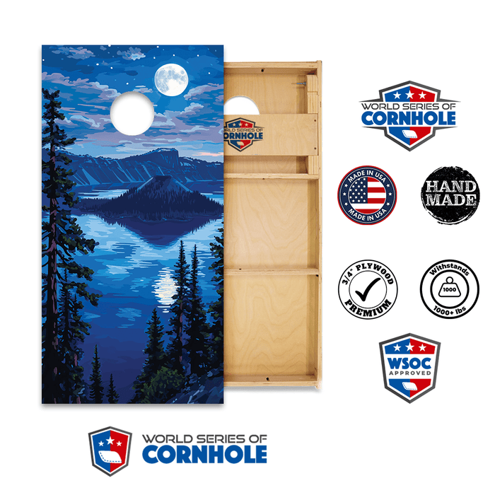 Cornhole Boards World Series of Cornhole Official 2' x 4' Professional Cornhole Board Runway 2402P - Crater Lake National Park