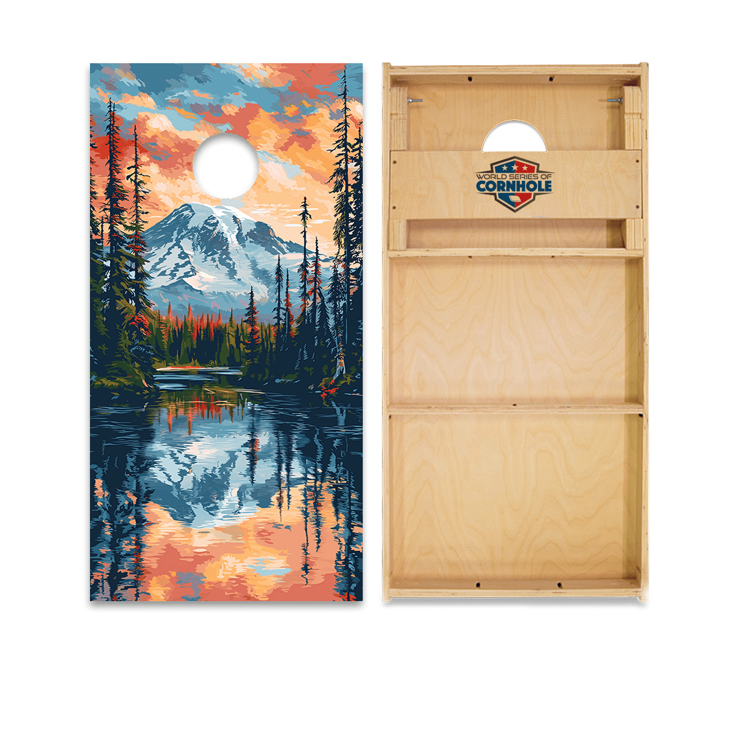 Cornhole Boards World Series of Cornhole Official 2' x 4' Professional Cornhole Board Runway 2402P - Mt. Rainier National Park