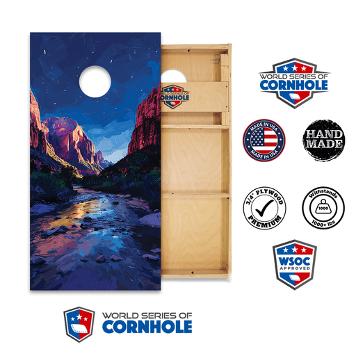 Cornhole Boards World Series of Cornhole Official 2' x 4' Professional Cornhole Board Runway 2402P - Zion National Park