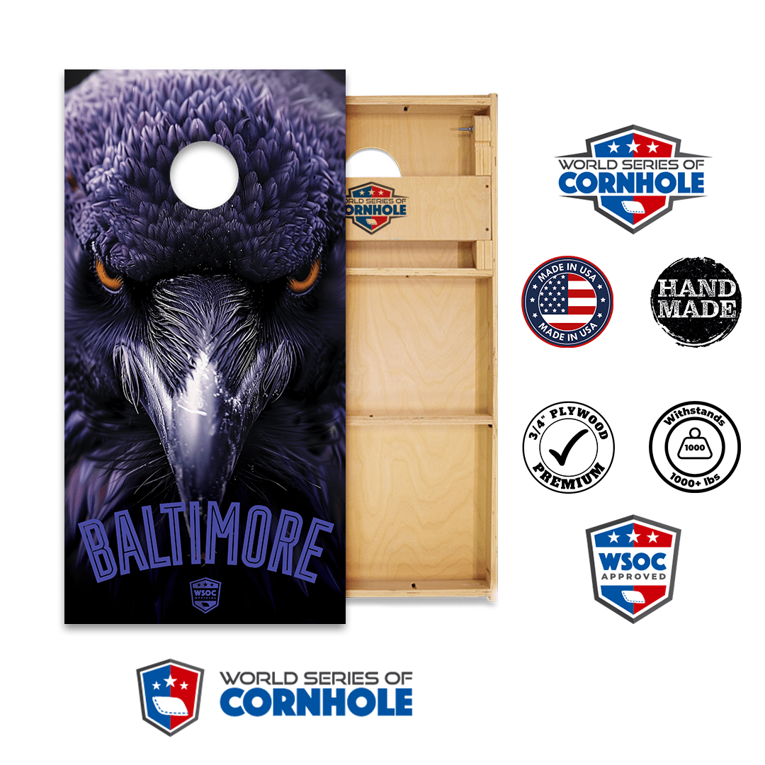 Cornhole Boards World Series of Cornhole Official 2' x 4' Professional Cornhole Board Runway 2402P - Baltimore Ravens