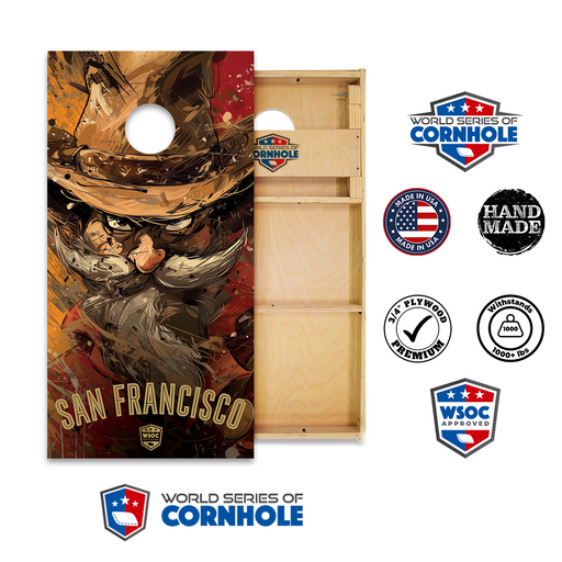 Professional 2x4 Boards - Runway World Series of Cornhole Official 2' x 4' Professional Cornhole Board Runway 2402P - San Francisco 49ers