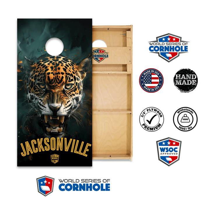 World Series of Cornhole Official 2' x 4' Professional Cornhole Board Runway 2402P - Jacksonville Jaguars