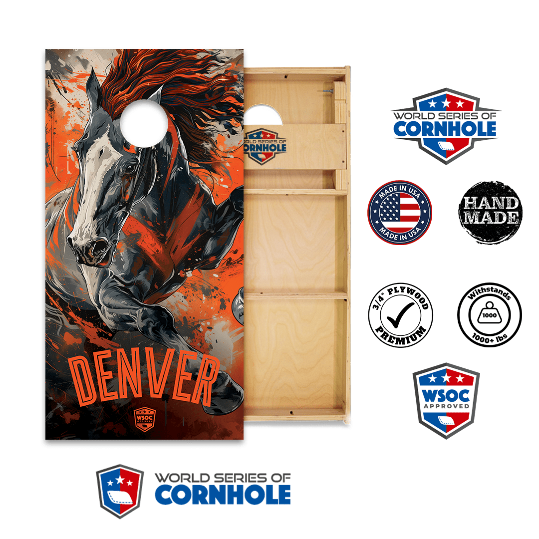 Cornhole Boards World Series of Cornhole Official 2' x 4' Professional Cornhole Board Runway 2402P - Denver Broncos