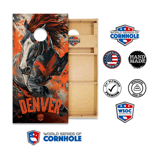 Cornhole Boards World Series of Cornhole Official 2' x 4' Professional Cornhole Board Runway 2402P - Denver Broncos