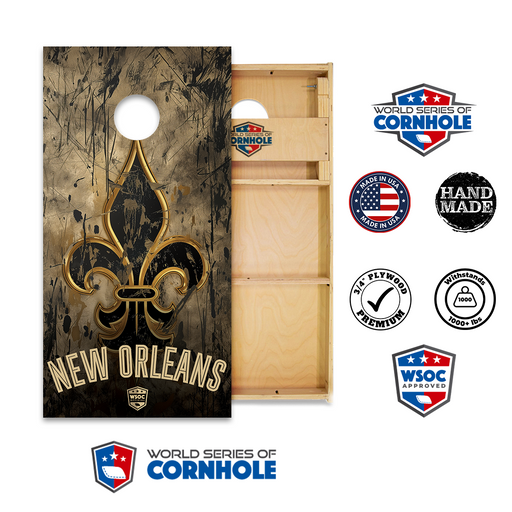 Professional 2x4 Boards - Runway World Series of Cornhole Official 2' x 4' Professional Cornhole Board Runway 2402P - New Orleans Saints