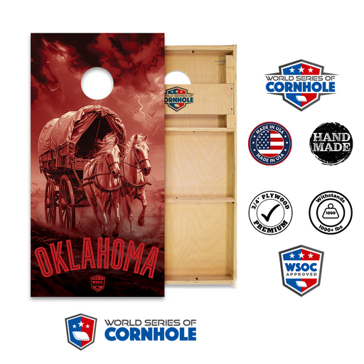 Professional 2x4 Boards - Runway World Series of Cornhole Official 2' x 4' Professional Cornhole Board Runway 2402P - Oklahoma Sooners