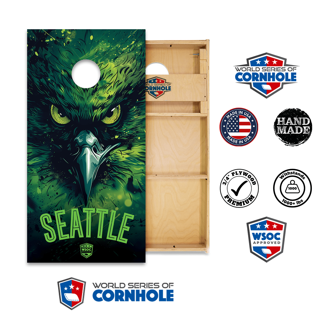 Cornhole Boards World Series of Cornhole Official 2' x 4' Professional Cornhole Board Runway 2402P - Seattle Seahawks