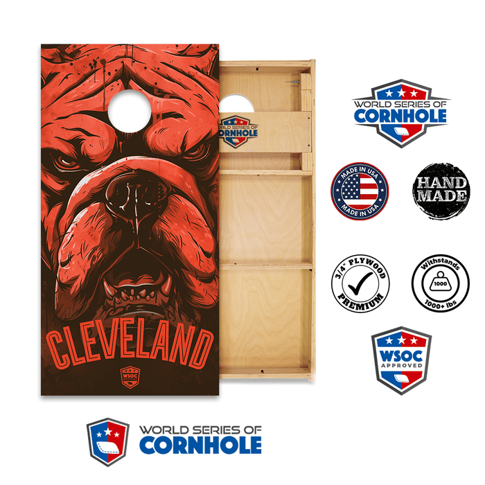 World Series of Cornhole Official 2' x 4' Professional Cornhole Board Runway 2402P - Cleveland Browns