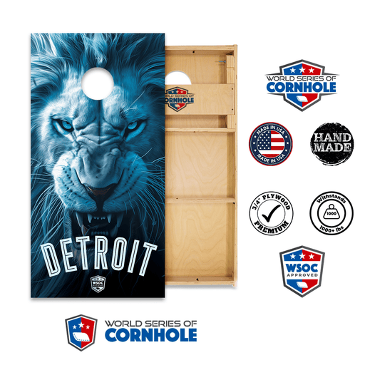Cornhole Boards World Series of Cornhole Official 2' x 4' Professional Cornhole Board Runway 2402P - Detroit Lions