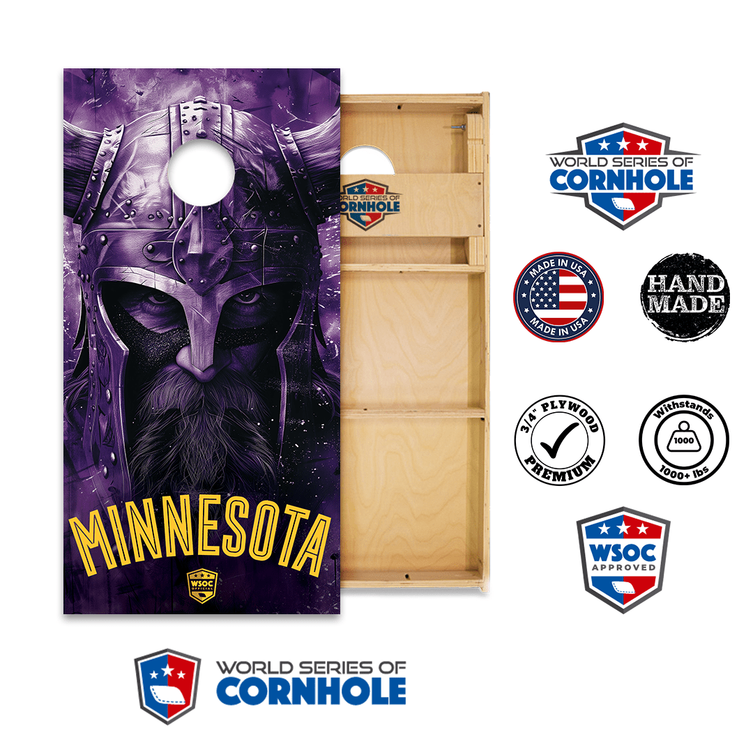 Cornhole Boards World Series of Cornhole Official 2' x 4' Professional Cornhole Board Runway 2402P - Minnesota Vikings