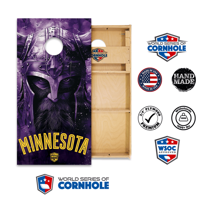 World Series of Cornhole Official 2' x 4' Professional Cornhole Board Runway 2402P - Minnesota Vikings