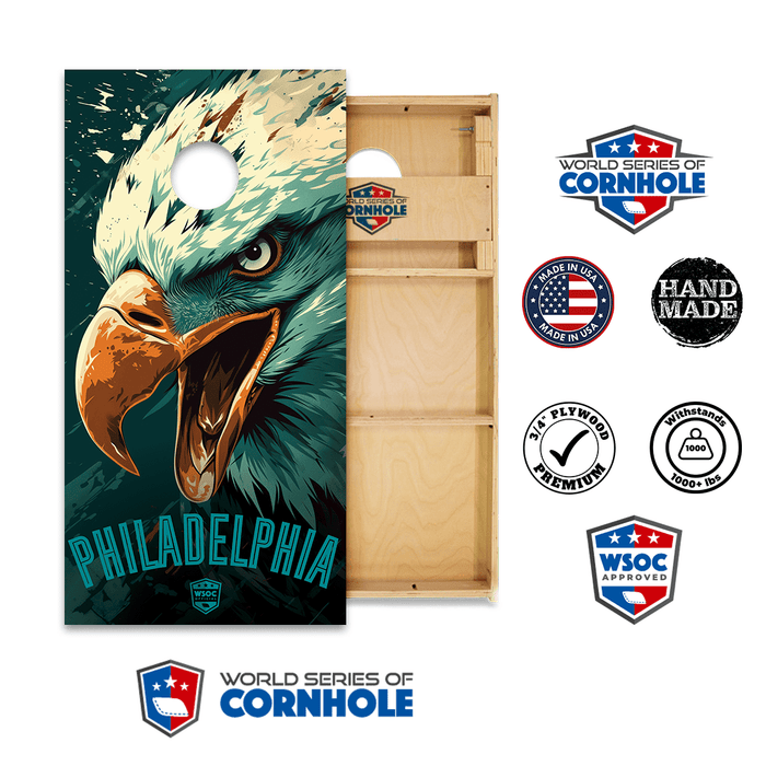 Cornhole Boards World Series of Cornhole Official 2' x 4' Professional Cornhole Board Runway 2402P - Philadelphia Eagles