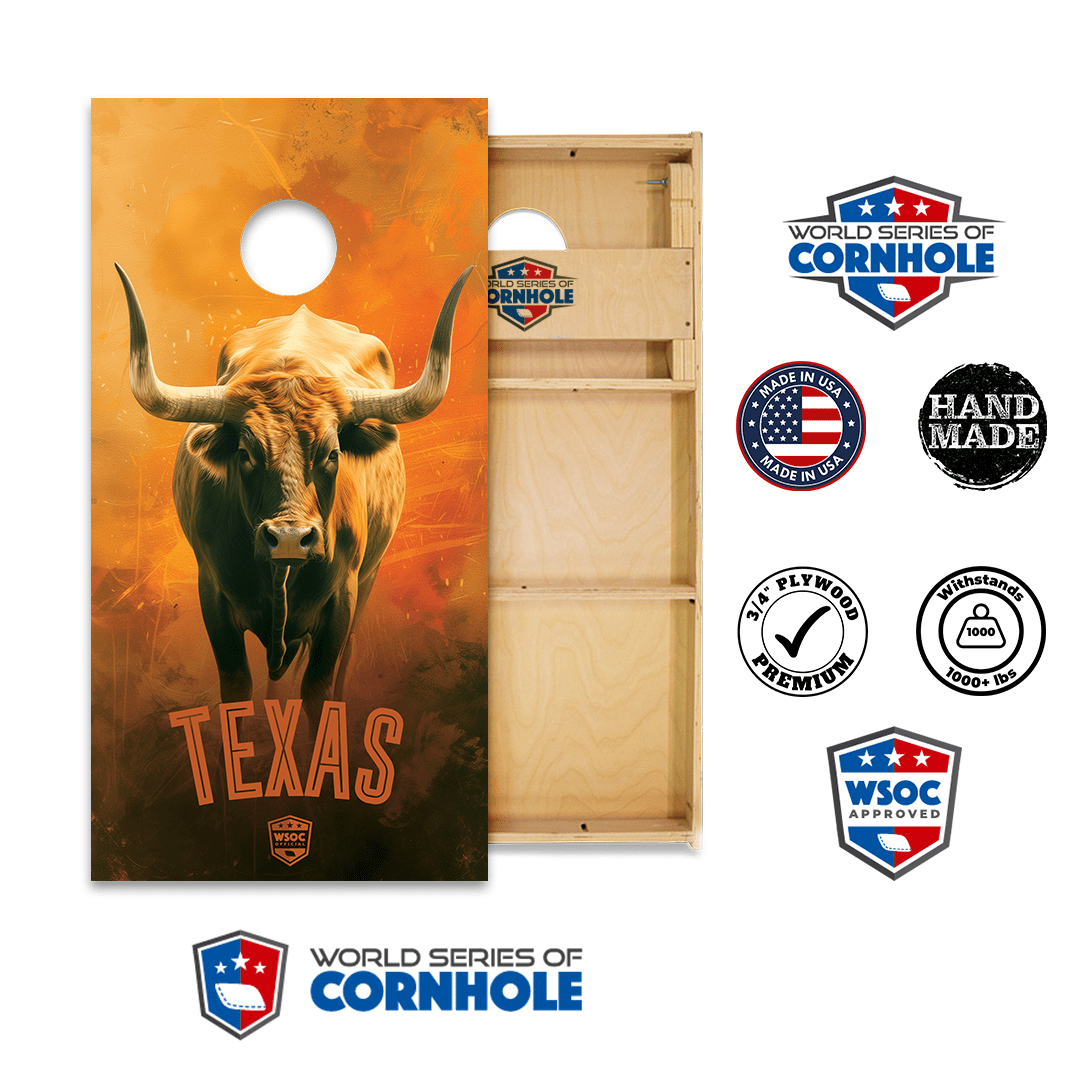 Cornhole Boards World Series of Cornhole Official 2' x 4' Professional Cornhole Board Runway 2402P - Texas Longhorns