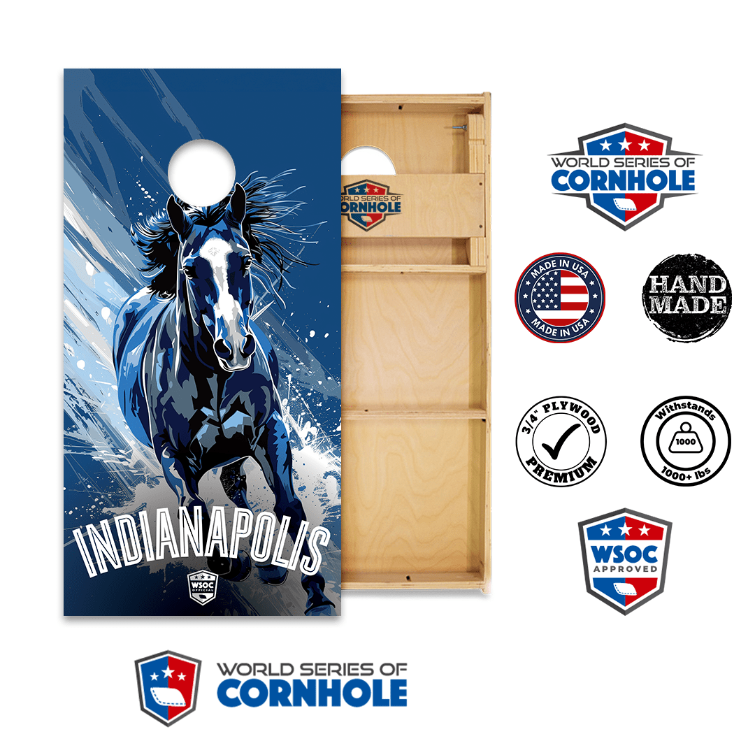 Cornhole Boards World Series of Cornhole Official 2' x 4' Professional Cornhole Board Runway 2402P - Indianapolis Colts