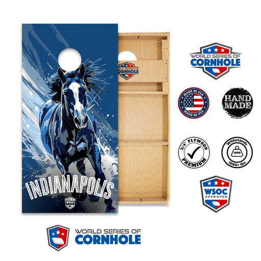 Cornhole Boards World Series of Cornhole Official 2' x 4' Professional Cornhole Board Runway 2402P - Indianapolis Colts
