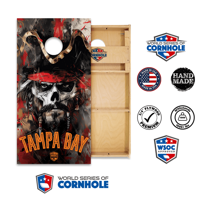Professional 2x4 Boards - Runway World Series of Cornhole Official 2' x 4' Professional Cornhole Board Runway 2402P - Tampa Bay Buccaneers