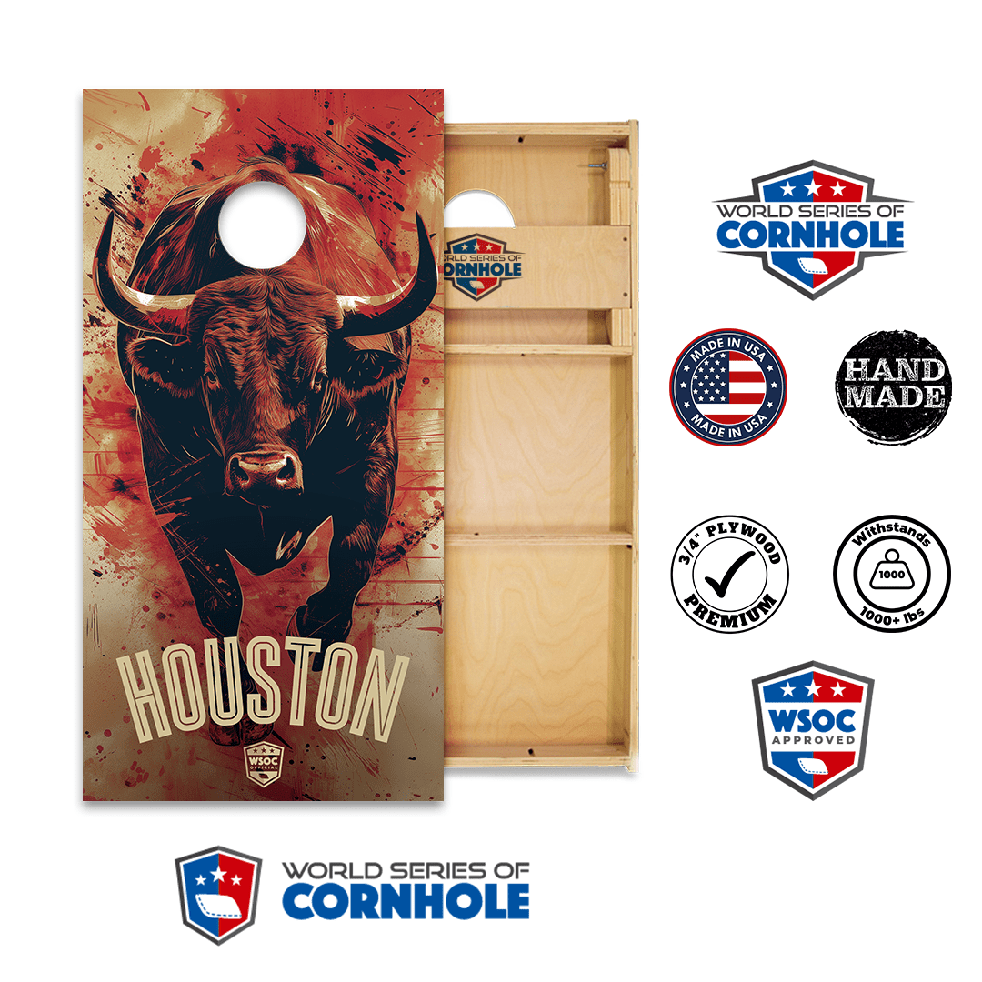 Cornhole Boards World Series of Cornhole Official 2' x 4' Professional Cornhole Board Runway 2402P - Houston Texans