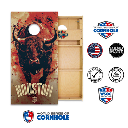 Professional 2x4 Boards - Runway World Series of Cornhole Official 2' x 4' Professional Cornhole Board Runway 2402P - Houston Texans