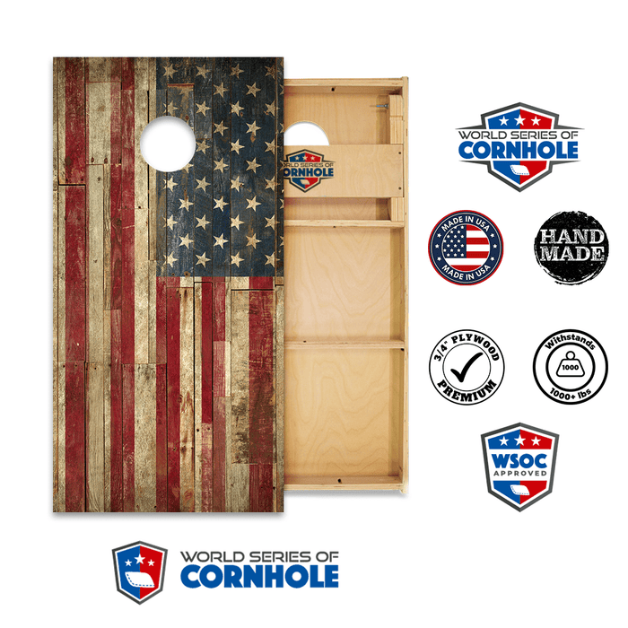 World Series of Cornhole Official 2' x 4' Professional Cornhole Board Runway 2402P - American Flag