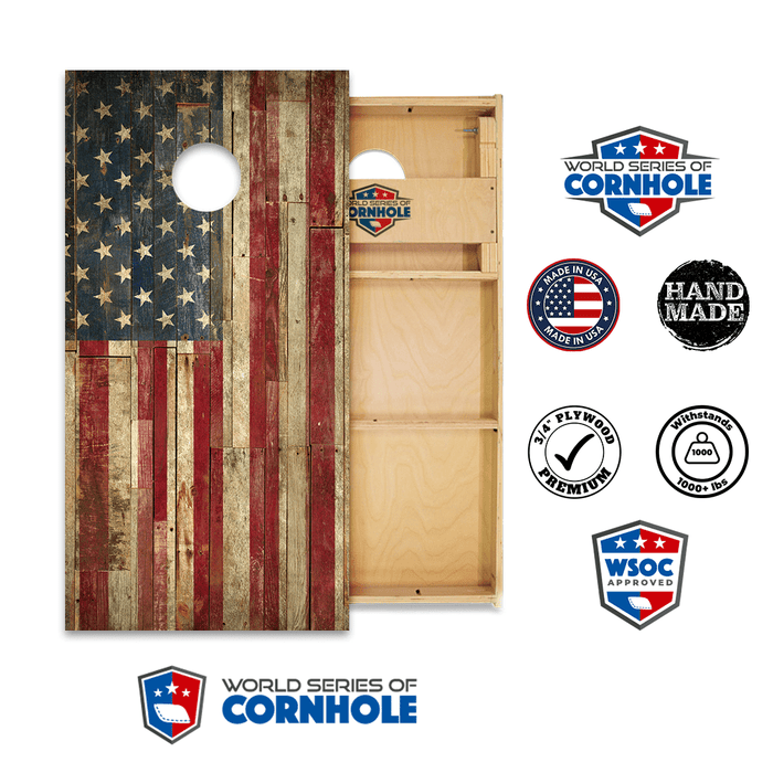 World Series of Cornhole Official 2' x 4' Professional Cornhole Board Runway 2402P - American Flag