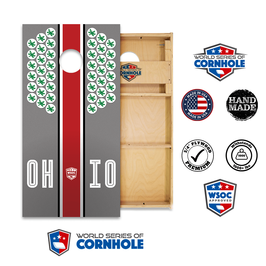 Cornhole Boards World Series of Cornhole Official 2' x 4' Professional Cornhole Board Runway 2402P - Ohio State Buckeyes