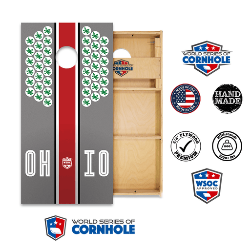 Cornhole Boards World Series of Cornhole Official 2' x 4' Professional Cornhole Board Runway 2402P - Ohio State Buckeyes