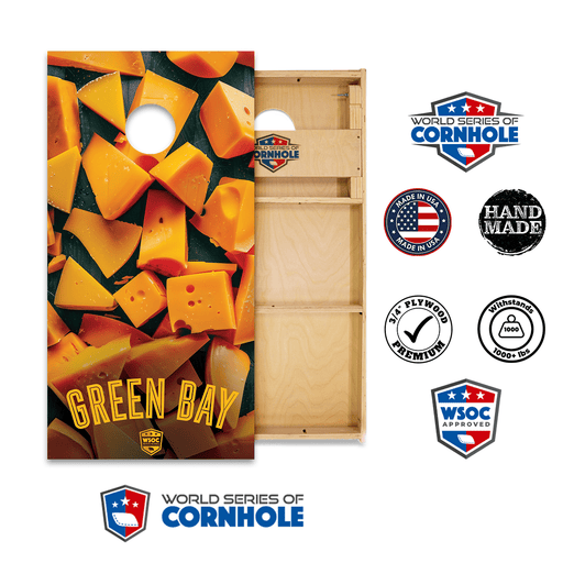 Cornhole Boards World Series of Cornhole Official 2' x 4' Professional Cornhole Board Runway 2402P - Green Bay Packers