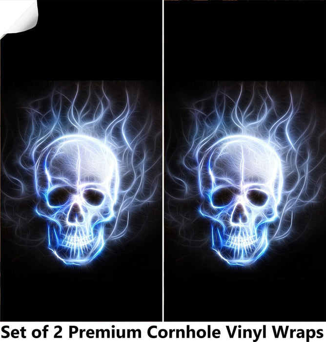 WINDY SKULL Cornhole Boards Wraps (Set of 2)