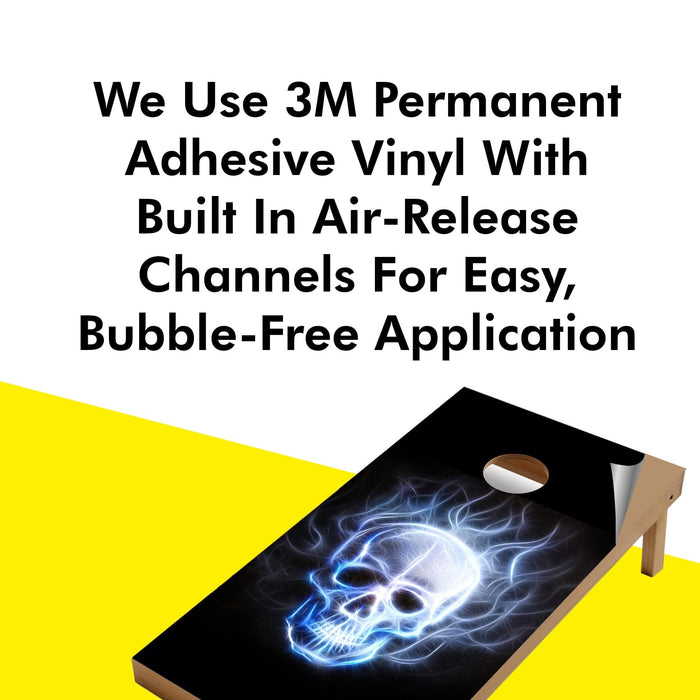 WINDY SKULL Cornhole Boards Wraps (Set of 2)