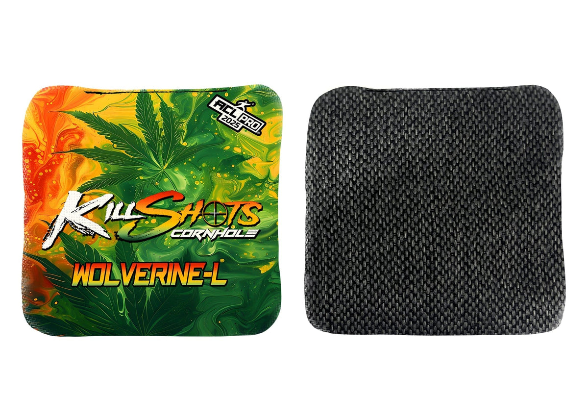 Bags 420 Rasta Swirl / Yes (+$15) Killshots Cornhole | Wolverine-L Series | Limited Designs | 2025 ACL Pro Cornhole Bags