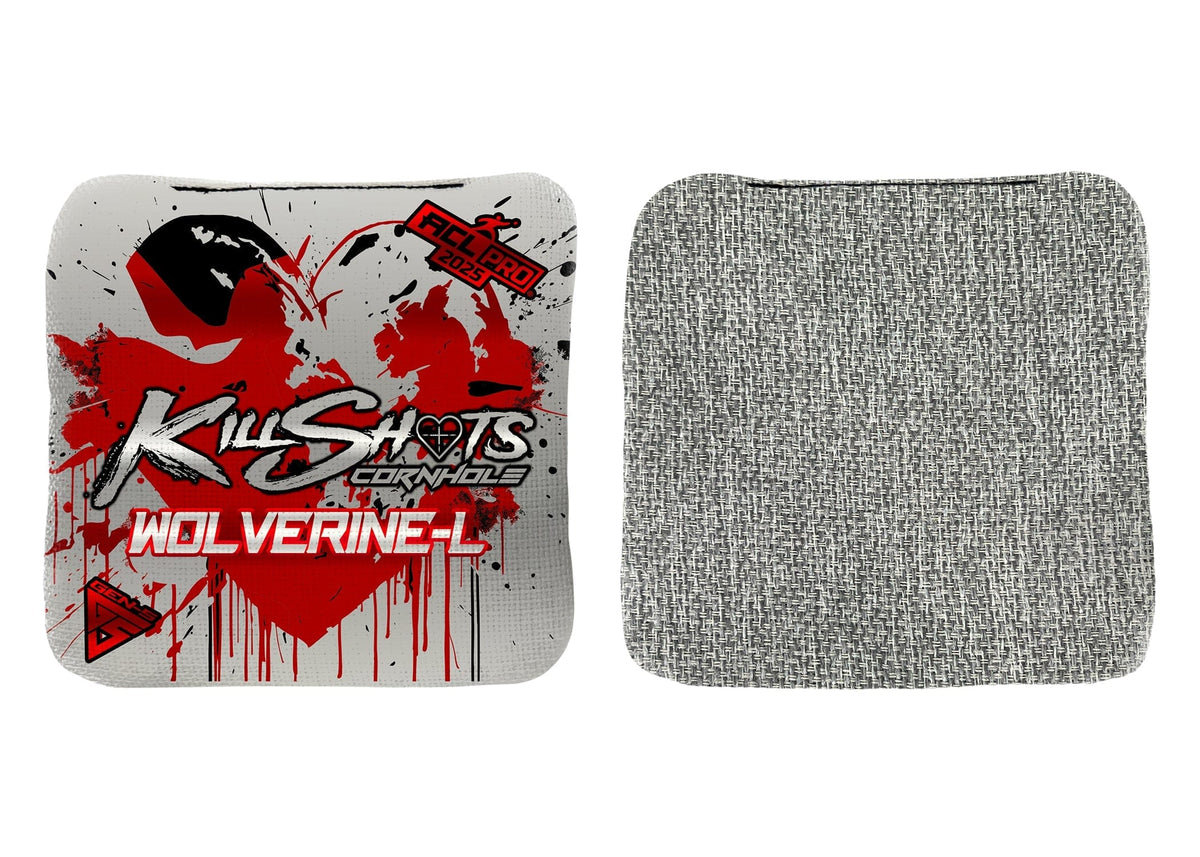 Bags Heart Splatter / No Killshots Cornhole | Wolverine-L Series | Limited Designs | 2025 ACL Pro Cornhole Bags