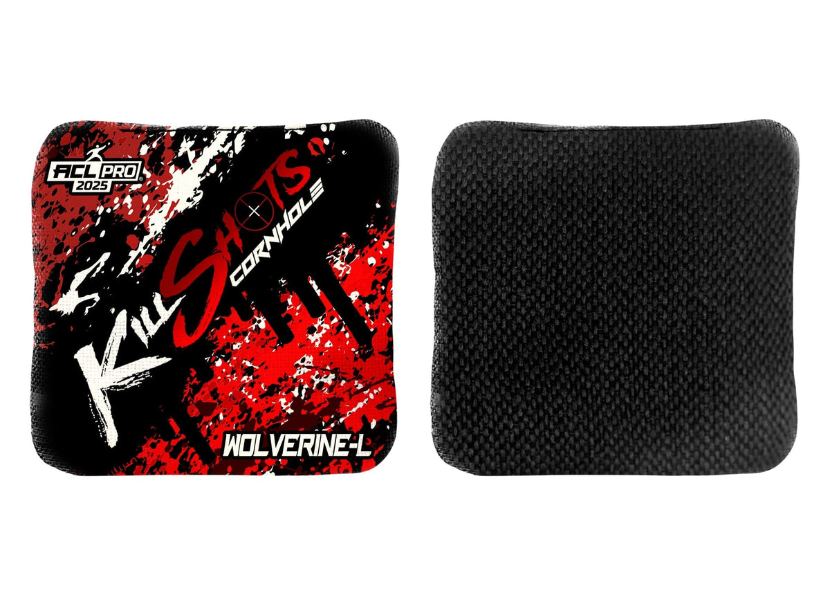 Bags Splatter Red / No Killshots Cornhole | Wolverine-L Series | Stock Designs | 2025 ACL Pro Cornhole Bags