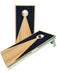 cornhole boards Navy Blue/ Wood Grain Patterned Cornhole Boards