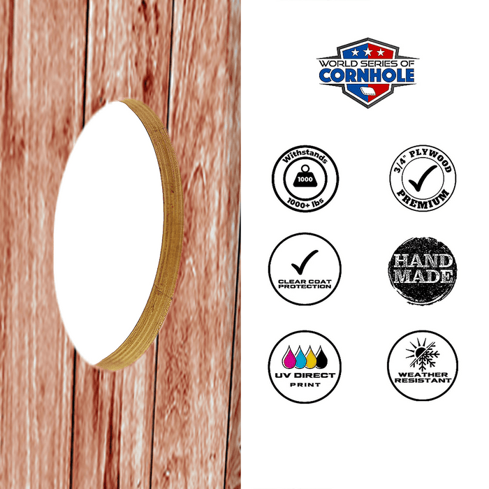 Recreational Cornhole Set World Series of Cornhole Recreational Cornhole Set - WSOC Weathered Woodgrain Boards with Red and Blue Bags