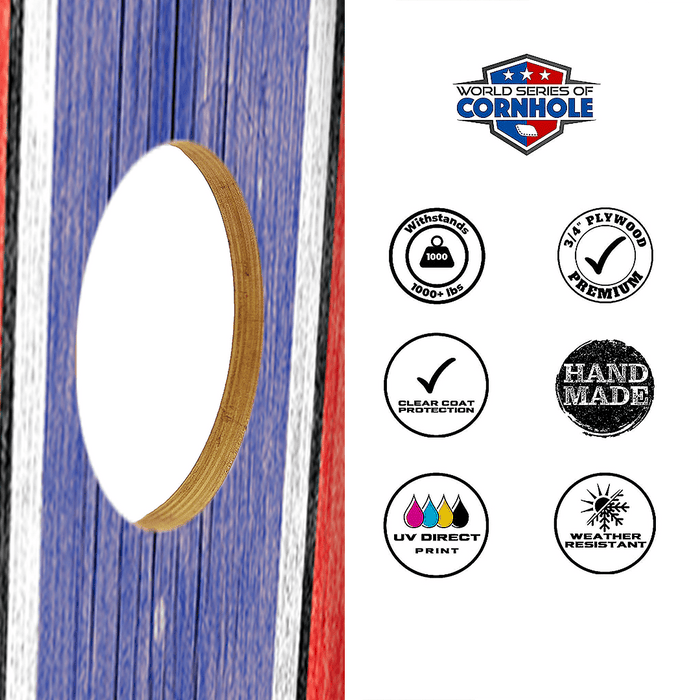 Recreational Cornhole Set World Series of Cornhole Recreational Cornhole Set - Red and Blue Patriotic Boards with Red and Blue Bags