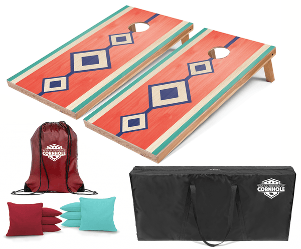 Recreational Cornhole Set World Series of Cornhole Recreational Cornhole Set - Hunter Surfboard Boards with Red and Teal Bags