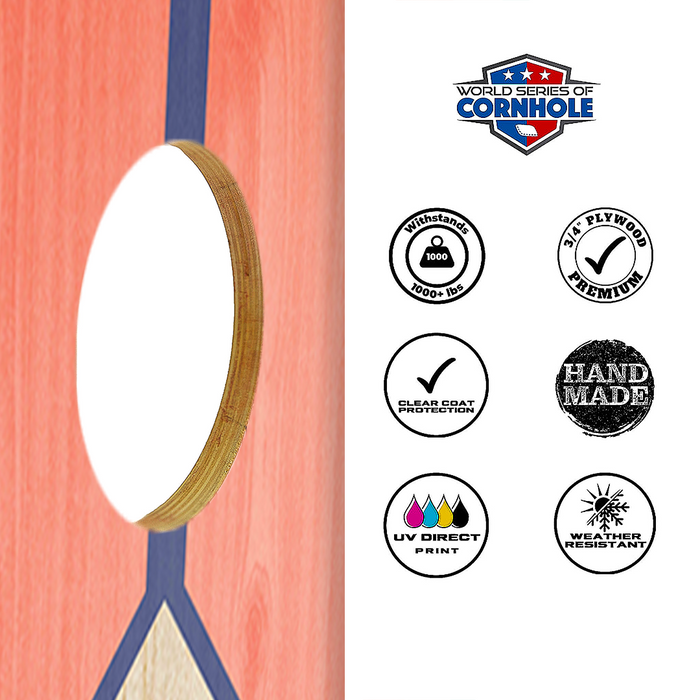 World Series of Cornhole Recreational Cornhole Set - Hunter Surfboard Boards with Red and Teal Bags