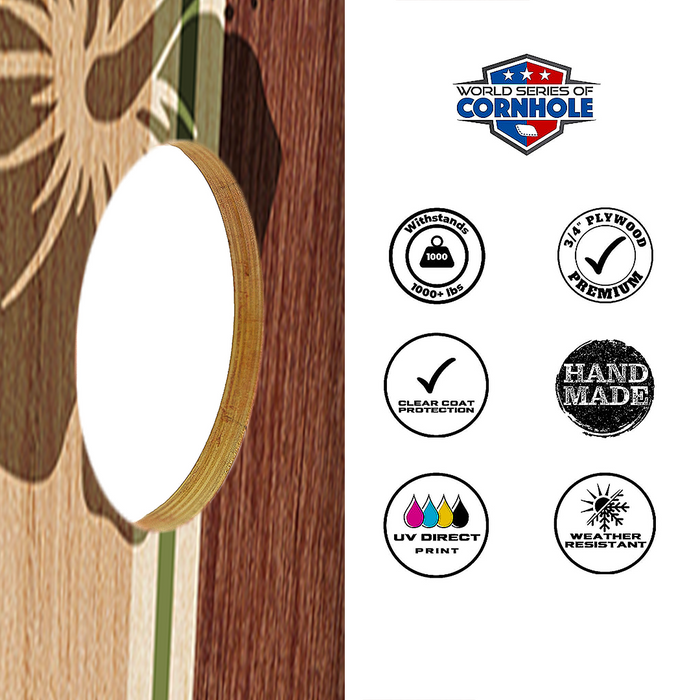World Series of Cornhole Recreational Cornhole Set - Hollis Surfboard Boards with Red and Royal Blue Bags