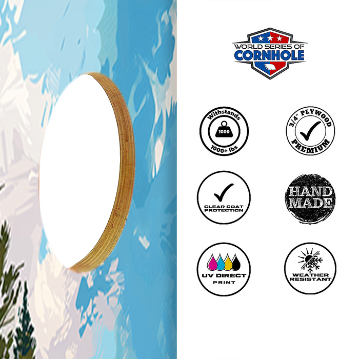 World Series of Cornhole Recreational Cornhole Set - Acadia National Park Daytime Boards with Red and Royal Blue Bags