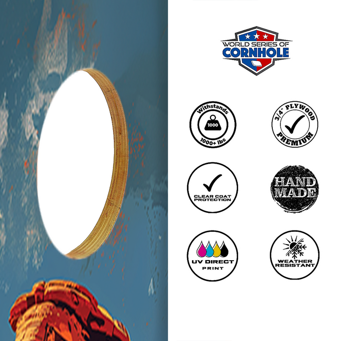 World Series of Cornhole Recreational Cornhole Set - Arches National Park Daytime Boards with Red and Royal Blue Bags