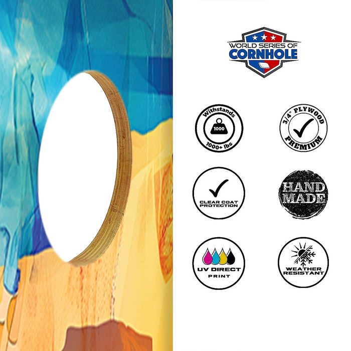 World Series of Cornhole Recreational Cornhole Set - Capitol Reef National Park Daytime Boards with Red and Royal Blue Bags