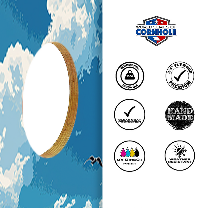 World Series of Cornhole Recreational Cornhole Set - Dry Tortugas National Park Daytime Boards with Red and Royal Blue Bags